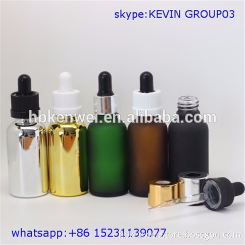 30ml glass frosted cobalt european dropper bottle with various caps